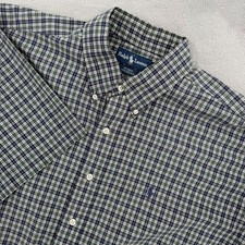 Polo Ralph Lauren Blake Mens Plaid Short Sleeve Button Down Shirt Size XL