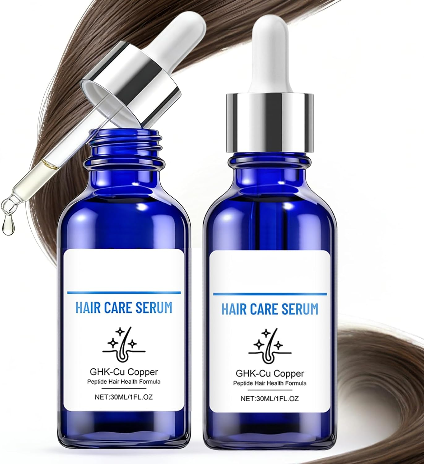 2PCS Ghk-Cu Copper Peptide Serum for Hair,Copper Peptide Hair Growth Serum for W