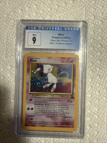 Mew 9 Black Star Promo CGC 9 Blue Label Holo w/ Swirl