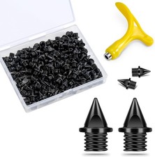 1/4 Inch Track Spikes,130pcs Stainless Steel Pyramid Shoe inch, Black