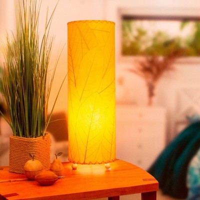 Eangee Cocoa Leaves Orange Cylinder Table Lamp
