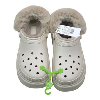Crocs Stomp‎ Lined Clogs Mens Sz 12 Stucco Fur Lined Platform Slip On Warm Fuzzy Crocs Stomp Lined Platform Clog - Stucco | Journeys main image 3