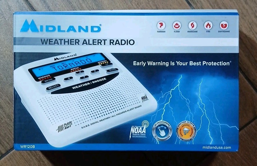 Midland Wr120B Emergency Weather Alert Radio With Alarm Clock White