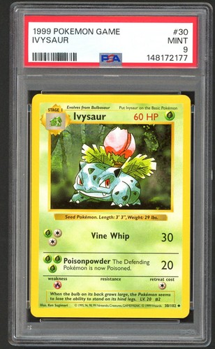 Ivysaur (Shadowless) graded PSA 9 for sale on eBay