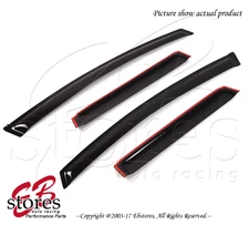 Black Tinted Out-Channel Vent Visor Deflector 4pcs For 2009-2014 Honda Fit