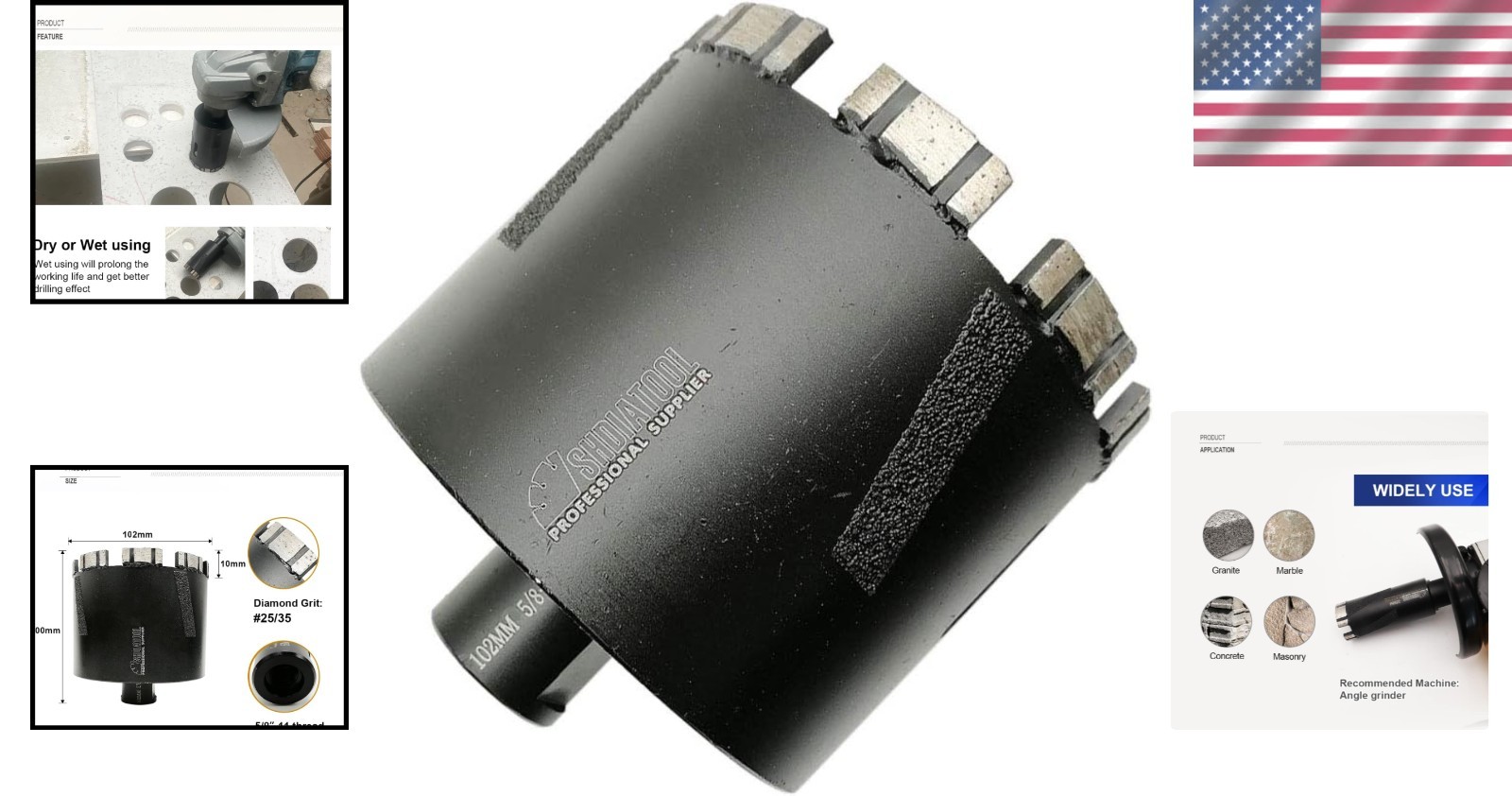 Heavy-Duty 4 Inch Core Bits with Laser Weld for Efficient Hard Materia ...