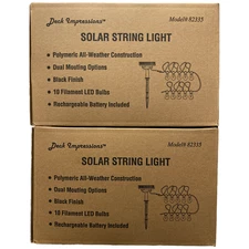 Deck Impressions 120 Lumen Solar String Lights, 2-Pack