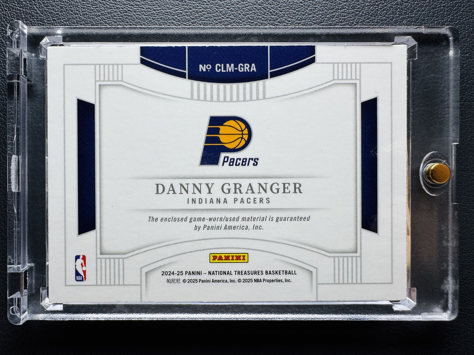 2024-25 Panini National Treasures Danny Granger Colossal Logoman Patch 6/6≈1/1 view 2