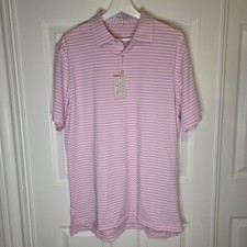 NWT Peter Millar Summer Comfort Polo Pink Striped Men's Medium