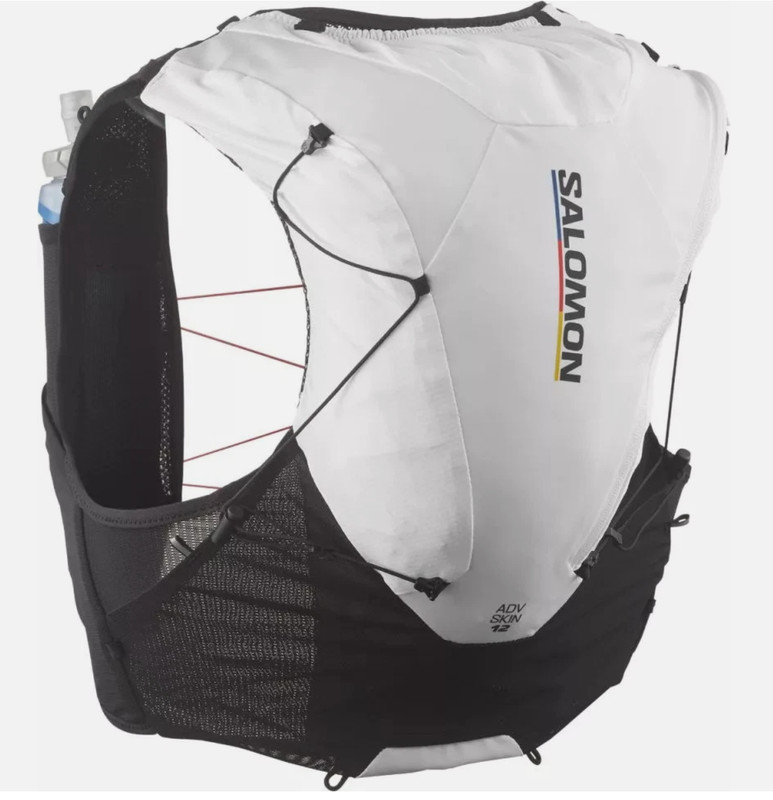 NEW Salomon ADV Skin 12 Set Race Flag Running Vest, Unisex Small, with 2 Bottles