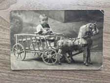 Vintage Studio Photographic Romanian Postcard Young Boy Portrait