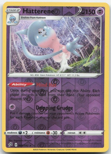 Hatterene 085/192 Rare Rebel Clash Pokemon Reverse Holo Near Mint