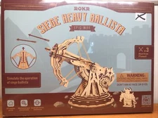ROKR 3D Wooden Puzzles DIY Siege Heavy Ballista Building Model Kit - New