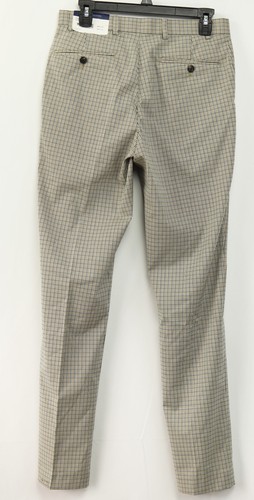 Neu Tommy Hilfiger TH Flex moderne Passform grau hellbraun karierte Anzughose für Herren 34 x 32 - Bild 7 von 7