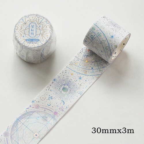 Retro Star Moon Holographic Adhesive Washi Tape Journal Scrapbooking Stickers - Picture 9 of 13