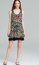 Marc Jacobs Jungle Print Tank Silk Dress Drawstring Middle Tie Pockets Size M