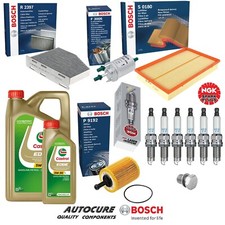 FOR VW GOLF R32 DSG MK5 BOSCH SERVICE KIT + NKG PLUGS & CASTROL OIL [2004-09]