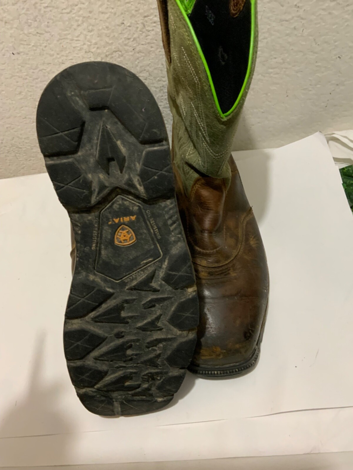 Ariat Work Steel Toe Brown Leather Pull On Men Boot ASTM F241311 Size