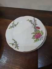 Vintage Sideplates X 3 By Collingwoods, England Fine Bone China 6 Inches Across