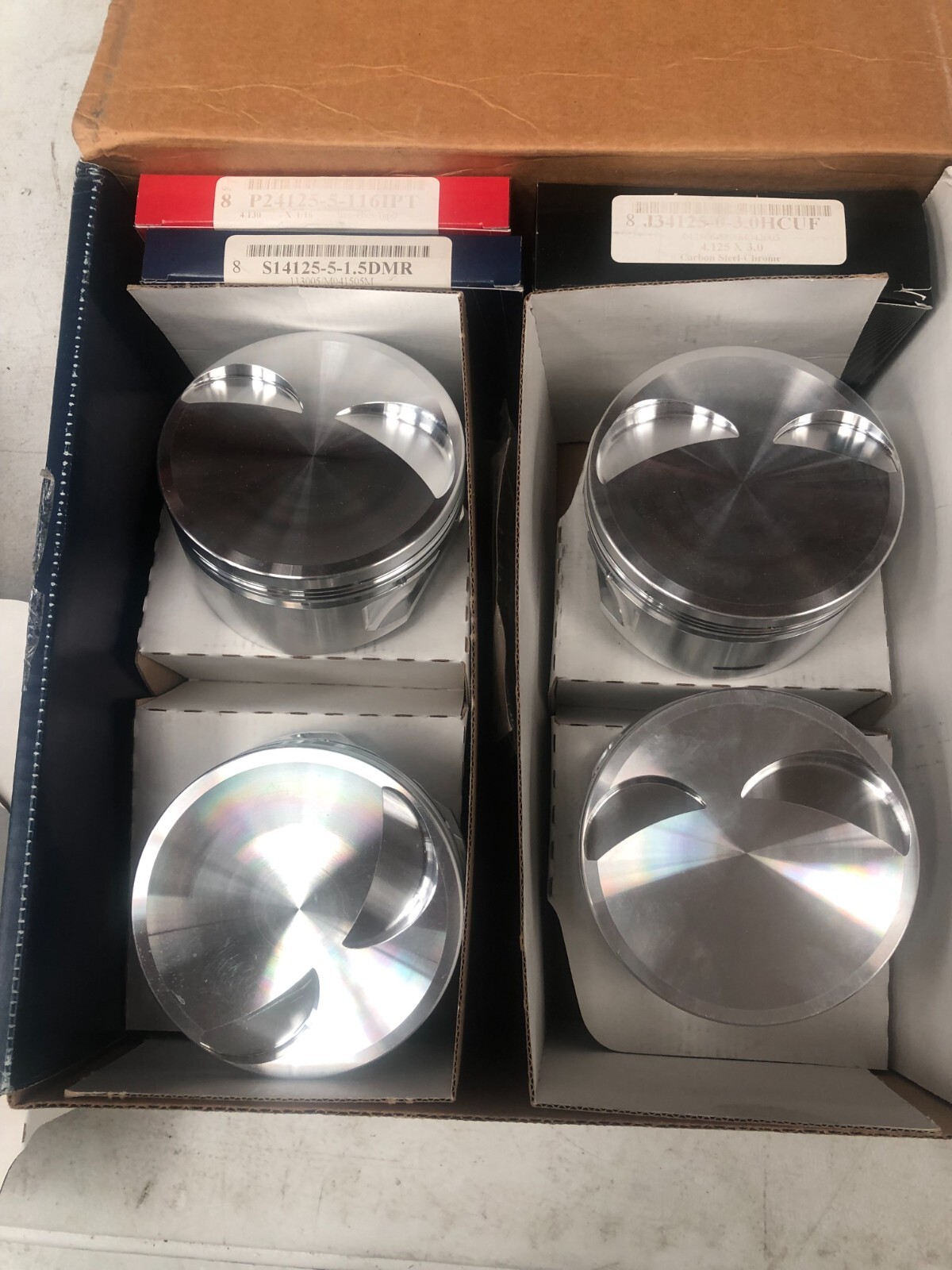 New JE Custom Forged Pistons & Rings 18 deg SBC  4.127