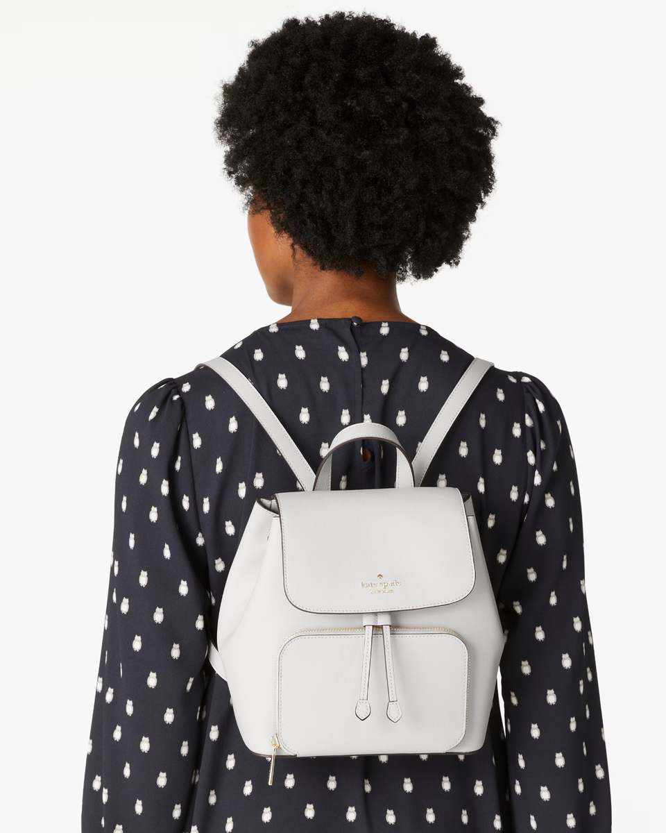 NWT Kate Spade Kristi Medium Flap Backpack Quill Grey Kate Spade Kristi Medium Flap Backpack Quill Grey Leather  main image 2