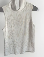 Antonio Melani Sweater Dylon Sleeveless Turtleneck Pullover Cream Women’s Large