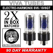 Brand New Current Matched Pair (2) Electro-Harmonix 6V6 6V6GT Vacuum Tubes
