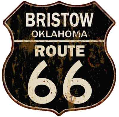 BRISTOW, OKLAHOMA Route 66 Shield Metal Sign Man Cave Garage 211110014196