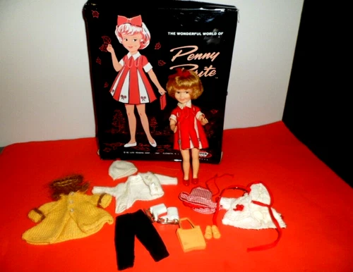 TOPPER PENNY BRITE DOLL ORIGINAL CARRYING CASE OUTFITS SHOES DELUXE READING 1964