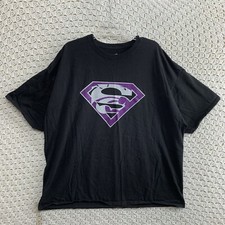 Superman T- Shirt Men  s Size 3XL Black Symbol DC Comics Logo Purple Graphic