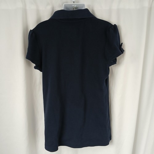 Cat & Jack Cap Sleeve Ribbed Collar School Uniform Polo Shirt Blue Girls Sz M - Picture 6 of 12