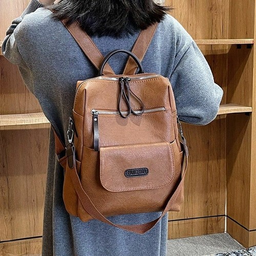 Women Brown Backpack Travel Female 