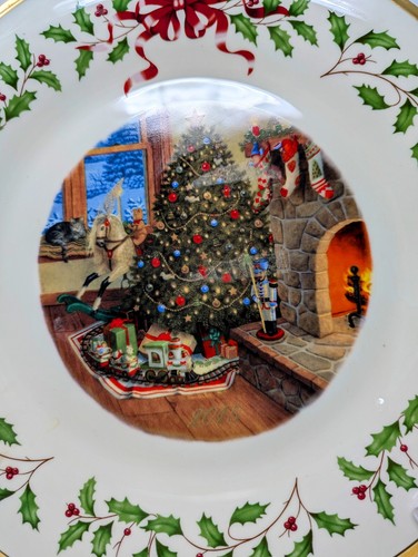 RARE Lenox 2015 Fireside Christmas Tree Plate - 25th in Series, retired - Picture 3 of 10