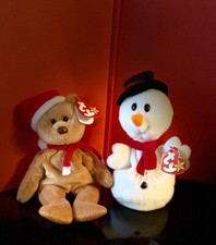 CHRISTMAS TY Beanie Babies Rare 1996 Snowball And 1997 Teddy Christmas ERRORS
