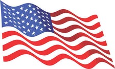 8 X 5 Waving American Flag Sticker Decal Truck Window Car Door Bumper Stickers
