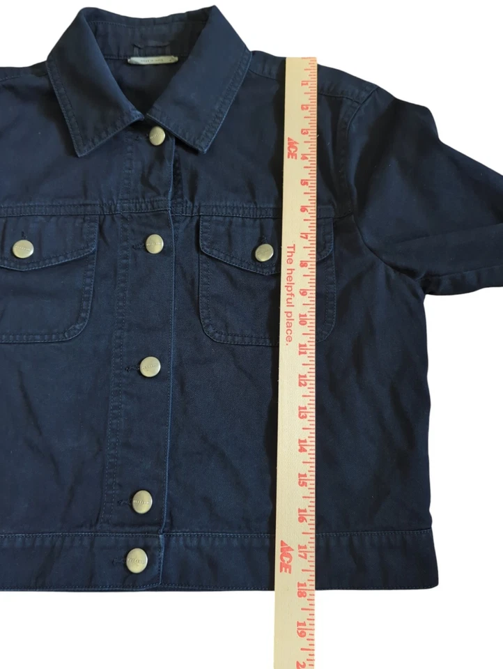 Max Mara Weekend Denim Jacket Womens US 8 42 IT Jean Cotton Cropped Dark Blue - Image 4 of 4