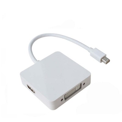 3in1 Thunderbolt Mini DP Display Port to HDMI DVI VGA Adapter Cable For Mac Air