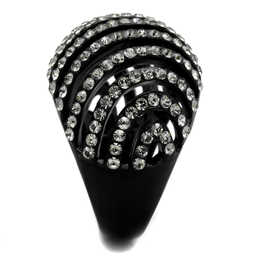アクセサリー me0430 22000 TK2345 - IP Black(Ion Plating) Stainless Steel Ring with Top
