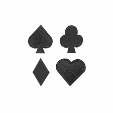 Playing Cards Black Suits Set Iron On Embroidered Applique Patch
