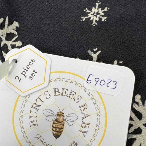 Burt's Bees Baby French Terry Snowfall Organic Baby Tee & Pant Set 0-3Mos. NWT - 第 5/5 張圖片