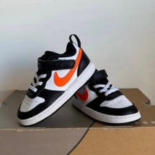 Nike Court Borough Low 2 Orange/White Toddler Sneakers BQ5453-115- SZ 8 C