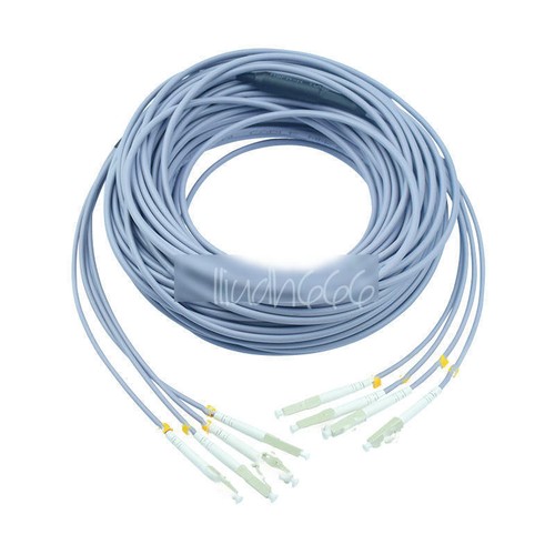 20M Indoor Armored Cable Multi-Mode LC-LC 4 Strand 9/125 Fiber Optic ...