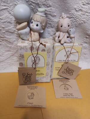 2 Precious Moments 527769 I ONLY HAVE ARMS FOR YOU + CLOWN Porcelain Figurine