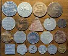 Trade Token Lot Good Luck Boy Scouts Illinois White Sewing Machine Store Tokens