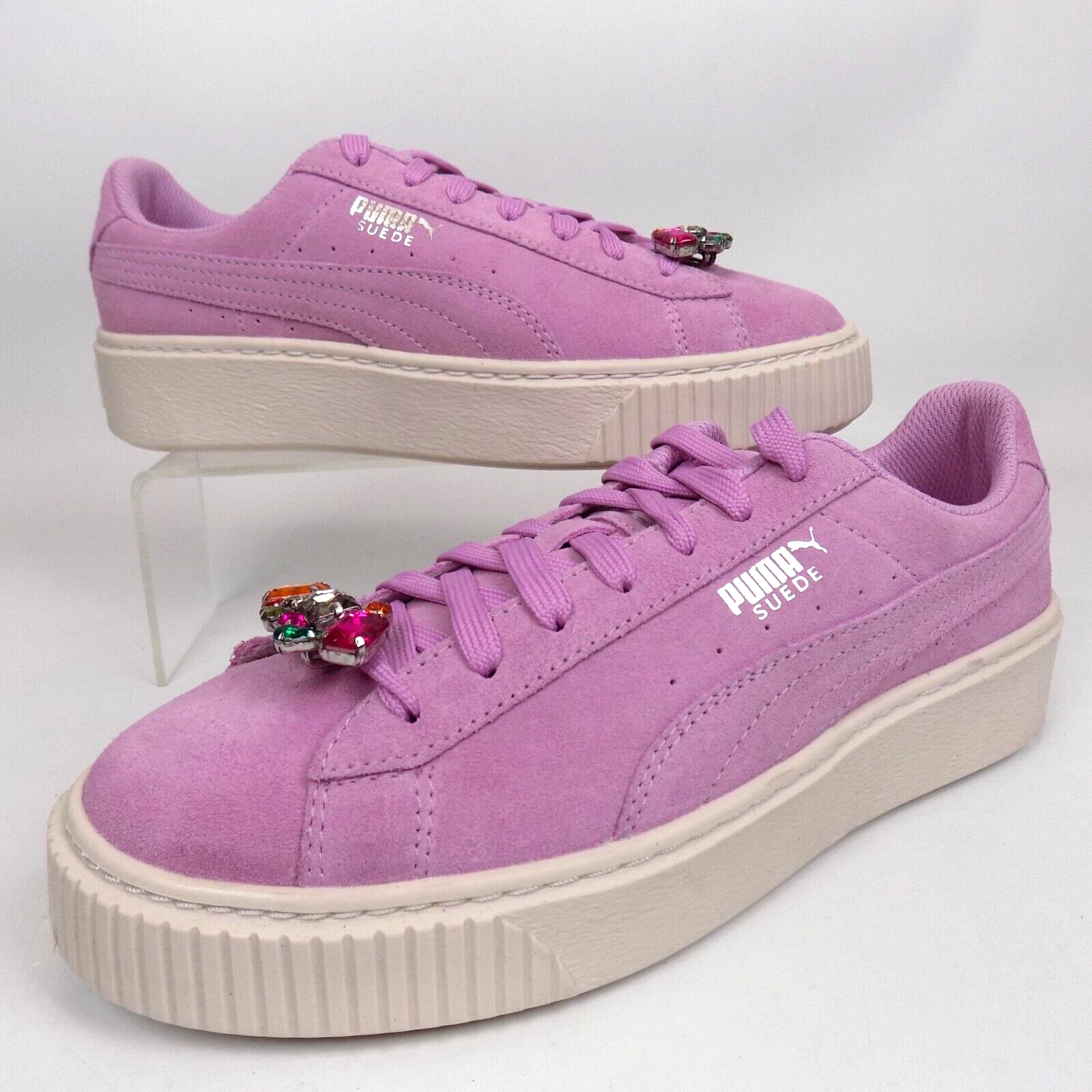 NUOVO! Sneakers Puma scamosciate platform jewel giovani ragazze moda taglia 7 0 C orchidea