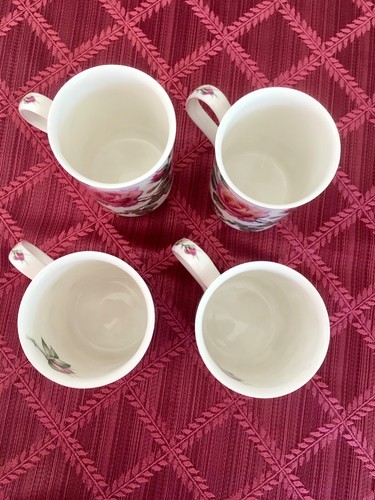 New 4 English Rose Roy Kirkham China Dessert Luncheon Gold Trim Tea Cup Mug - Picture 4 of 5