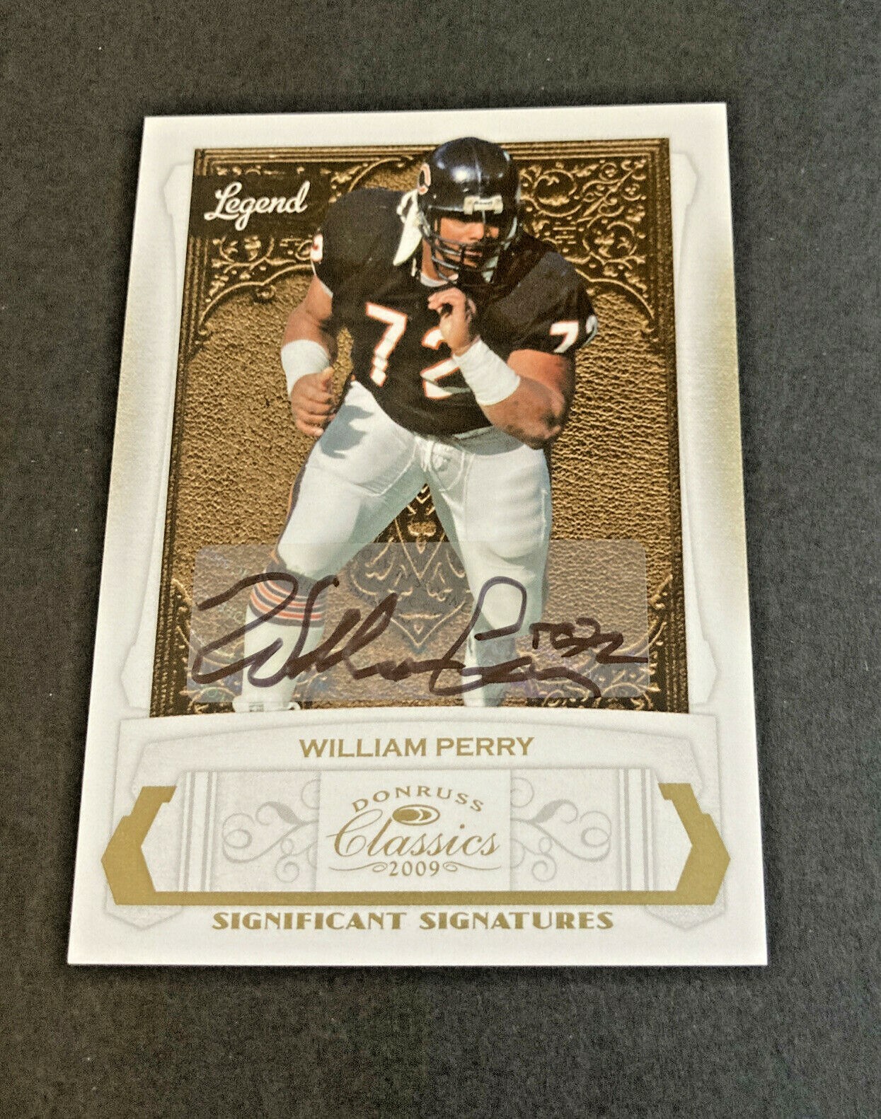 2009 Donruss Classics Significant Signatures Gold #149 William Perry Bears 44/12