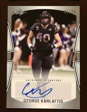 GEORGE KARLAFTIS Purdue Boilermakers 2019 Leaf Certified AUTOGRAPH RC #'d 21/25!
