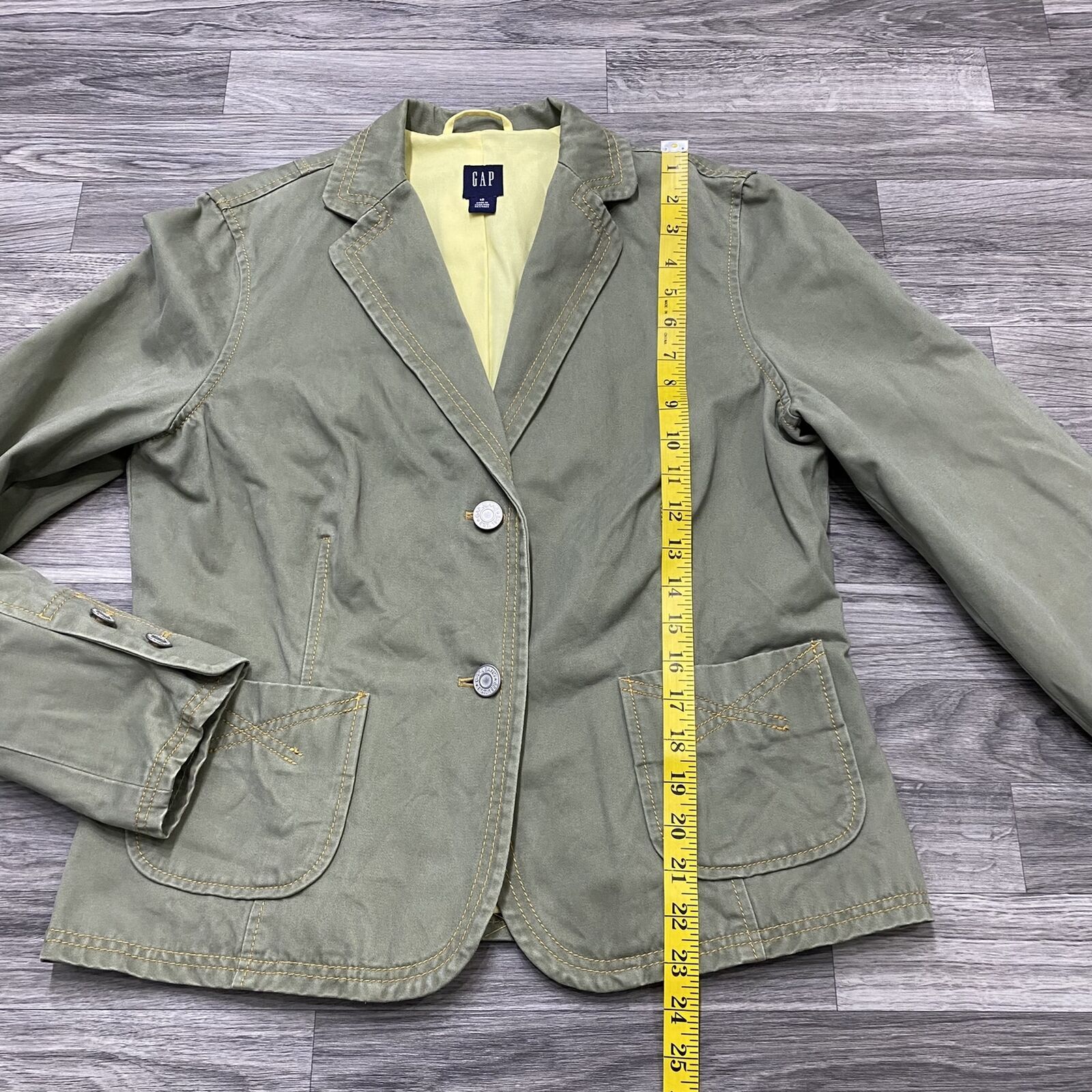 GAP Button Front Lined Green Casual Work Blazer J… - image 9