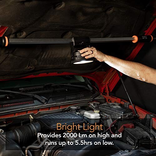 ETE Rechargeable Under Hood Field Work Light with Bar &Bracket & Magnetic Base